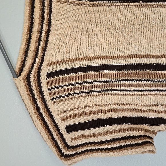 Vintage Brown Striped Sweater Top Size 40 - Picture 3 of 4